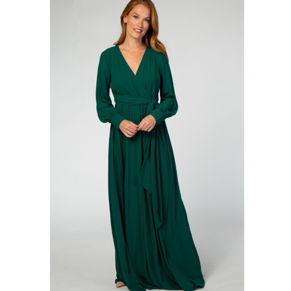 Pinkblush Dresses & Skirts - PinkBlush long sleeve chiffon maxi dress nwot